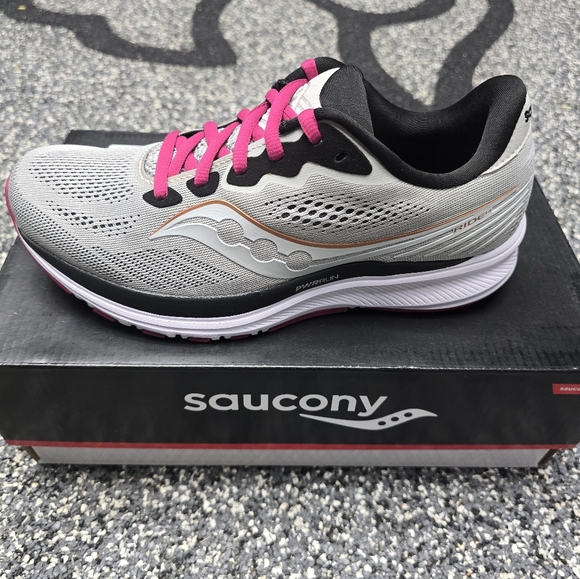 Saucony Shoes - Saucony Ride 14 (Women's 7.5) Gray Running Shoes